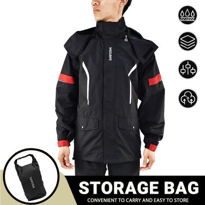 Motorcycle Raincoat Men'S Rainproof Thickened Plus-Sized Riding Full Body Split Single Raincoat Rain Pants