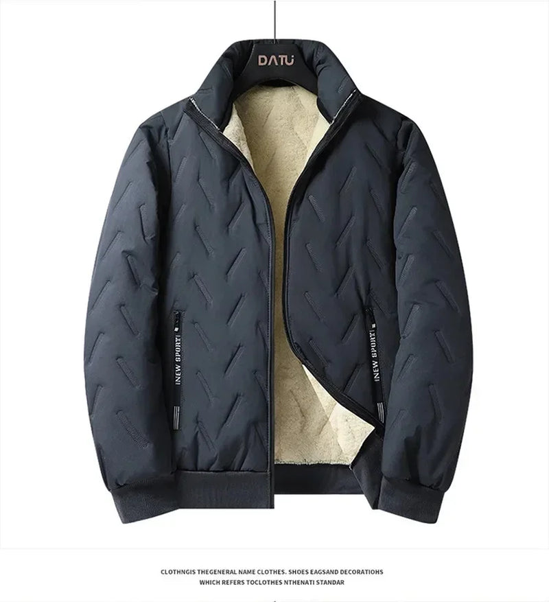 Fleece-Lined Warm Winter Three-Piece Set Cotton Coat Jacket Windproof Thickened Sheep Velvet Trousers Casual Style