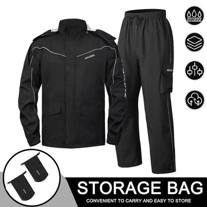 Motorcycle Raincoat Men'S Rainproof Thickened Plus-Sized Riding Full Body Split Single Raincoat Rain Pants