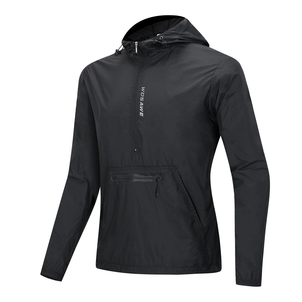 Men'S Cycling Jacket Windbreaker Hooded Jacket Bike Wind Cutter Vest Windproof Short Winds Cycling Rainproof Jacket