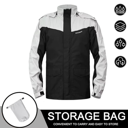 Motorcycle Raincoat Men'S Rainproof Thickened Plus-Sized Riding Full Body Split Single Raincoat Rain Pants