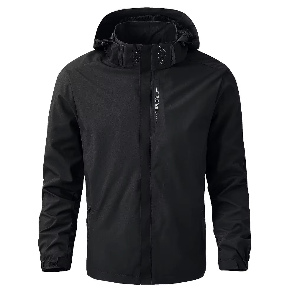 Men'S Waterproof Rain Jacket Lightweight Outer Hooded Outdoor Raincoat Hiking Windproof Jacket Climbing Outdoor Jackets