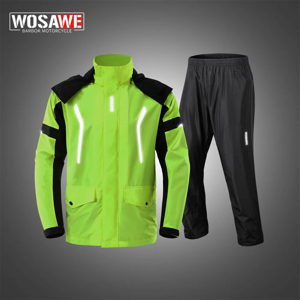 Motorcycle Raincoat Men'S Rainproof Thickened Plus-Sized Riding Full Body Split Single Raincoat Rain Pants
