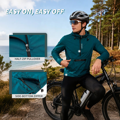 Men'S Cycling Jacket Windbreaker Hooded Jacket Bike Wind Cutter Vest Windproof Short Winds Cycling Rainproof Jacket