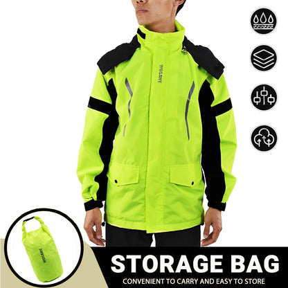 Motorcycle Raincoat Men'S Rainproof Thickened Plus-Sized Riding Full Body Split Single Raincoat Rain Pants