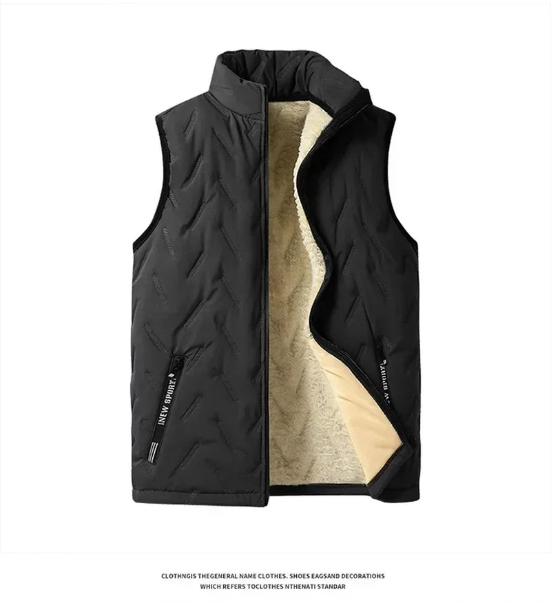 Fleece-Lined Warm Winter Three-Piece Set Cotton Coat Jacket Windproof Thickened Sheep Velvet Trousers Casual Style