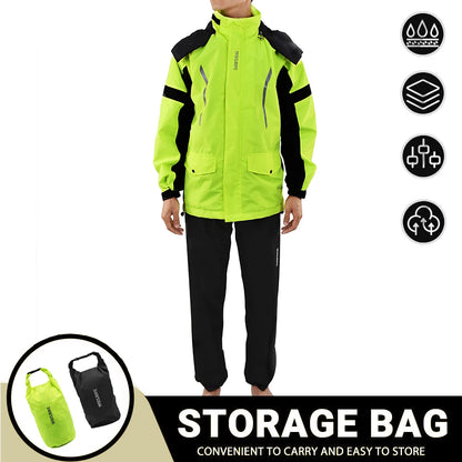 Motorcycle Raincoat Men'S Rainproof Thickened Plus-Sized Riding Full Body Split Single Raincoat Rain Pants