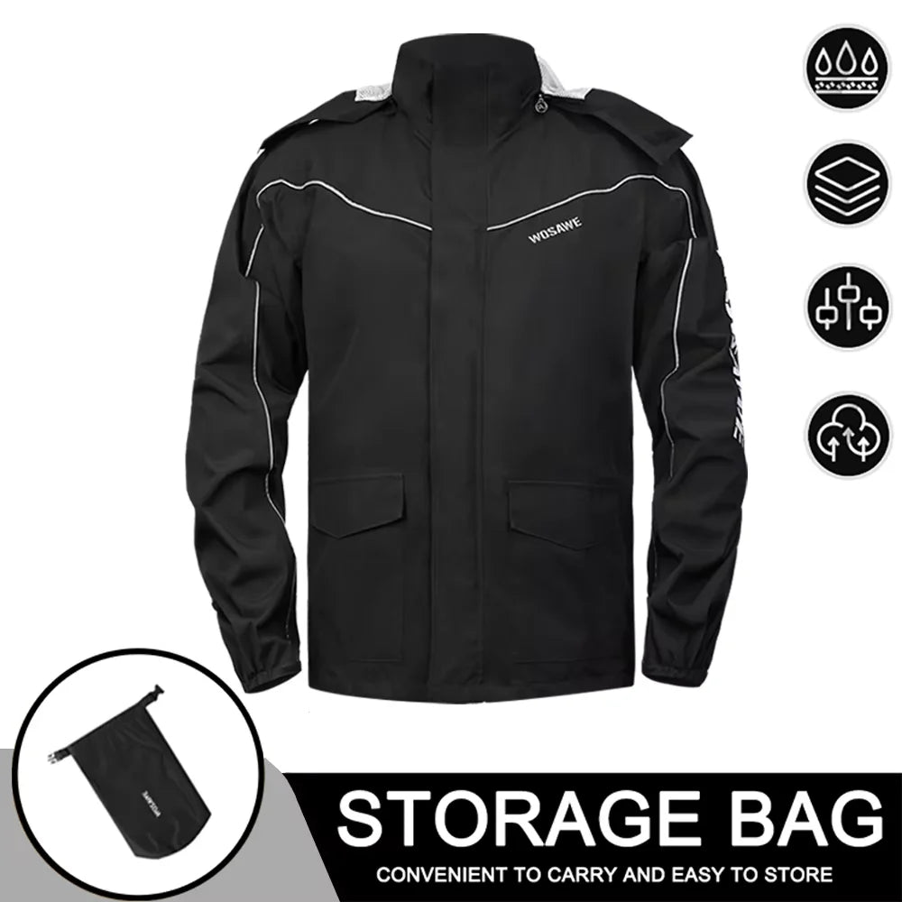 Motorcycle Raincoat Men'S Rainproof Thickened Plus-Sized Riding Full Body Split Single Raincoat Rain Pants