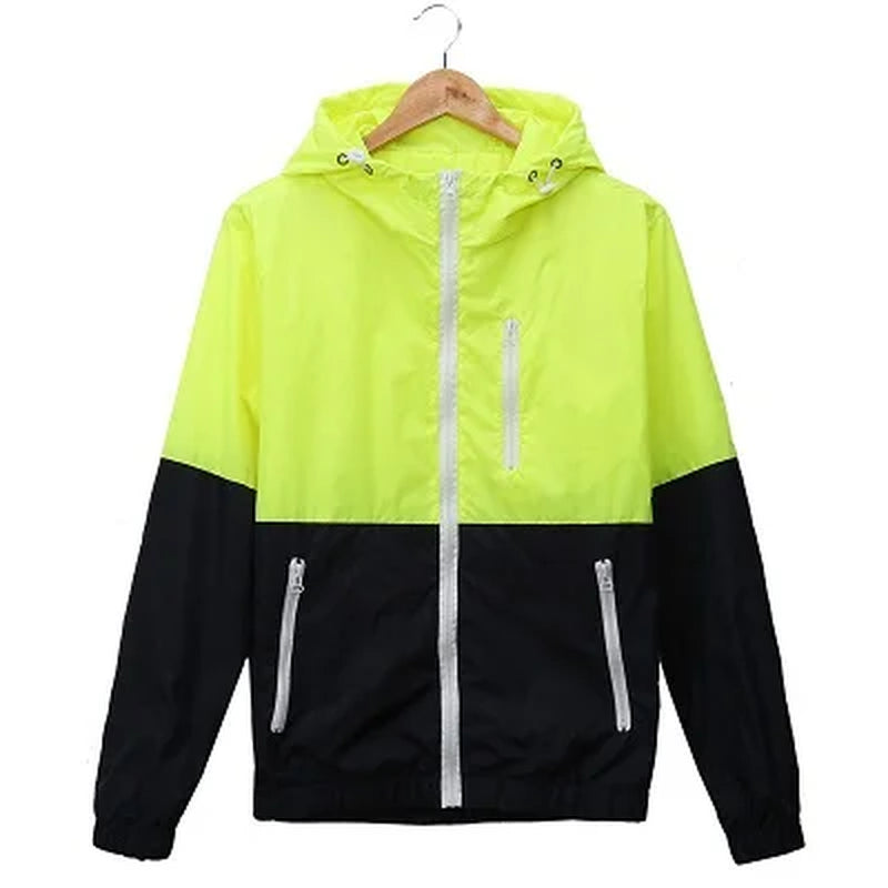 Windbreaker Men Casual Spring Autumn Lightweight Jacket 2024 New Arrival Hooded Contrast Color Zipper up Jackets Outwear Cheap