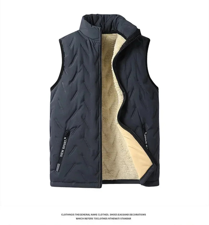 Fleece-Lined Warm Winter Three-Piece Set Cotton Coat Jacket Windproof Thickened Sheep Velvet Trousers Casual Style