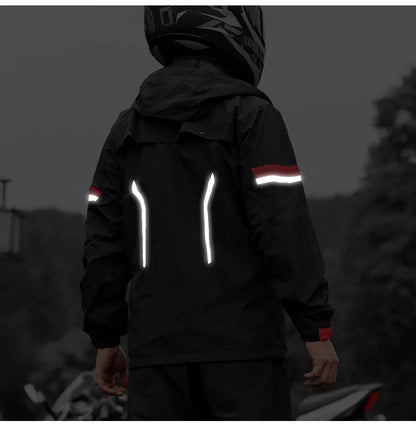 Motorcycle Raincoat Men'S Rainproof Thickened Plus-Sized Riding Full Body Split Single Raincoat Rain Pants